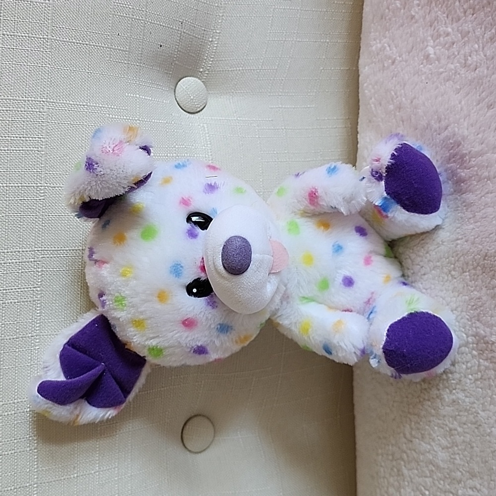 Build-A-Bear Smallfrys Puppy - White w/Pastel Spots